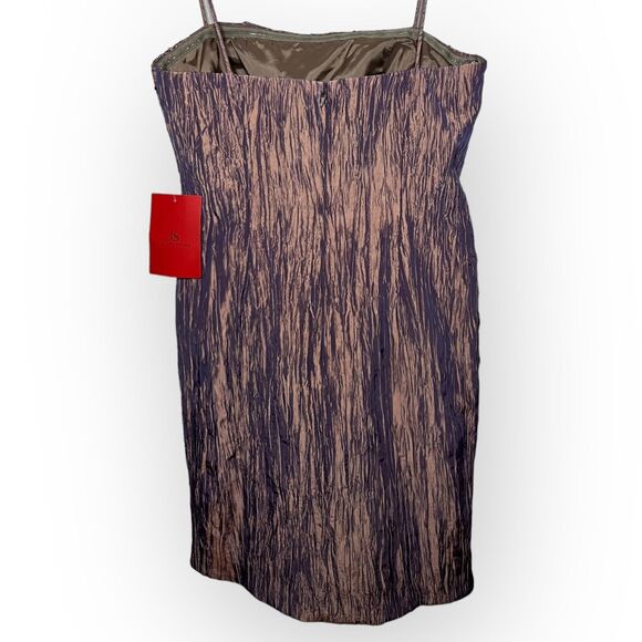 JS Collections Iridescent Mauve Spaghetti Strap Layered Cocktail Dress Sz 12 HTF - Picture 2 of 15